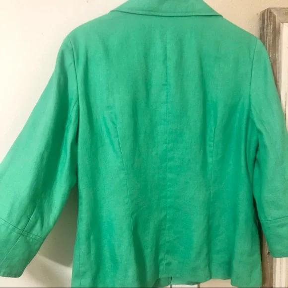 Lafayette 148 Green 100% Linen Blazer size 8 - Picture 11 of 12